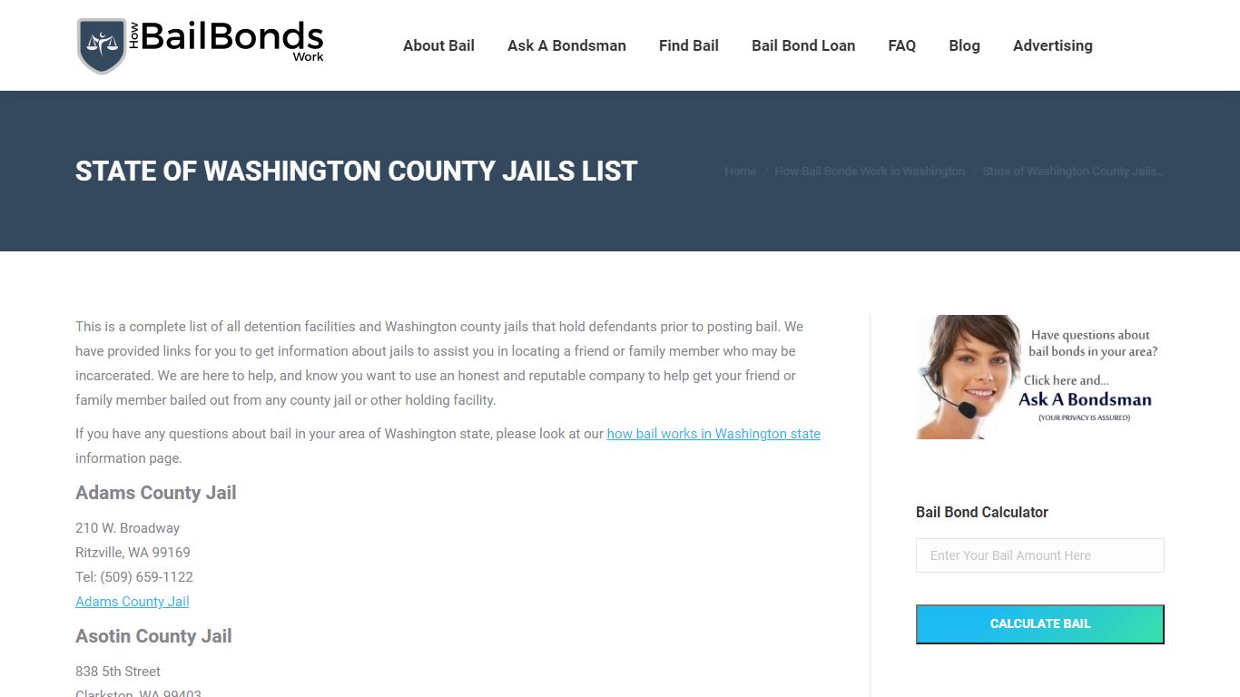 State of Washington County Jails List | Find an Inmate in Washington State